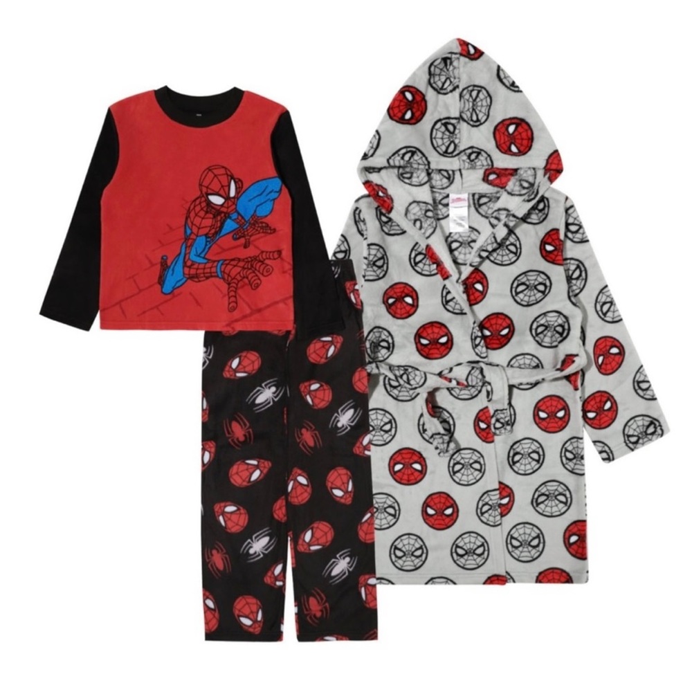 Marvel’s Spider Man Boy’s 3-Piece Robe And Pj Set